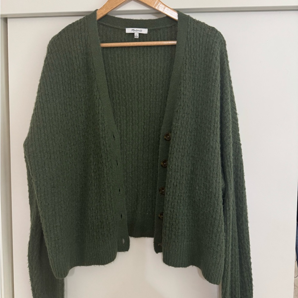 Madewell Olive Green Cardigan Sweater